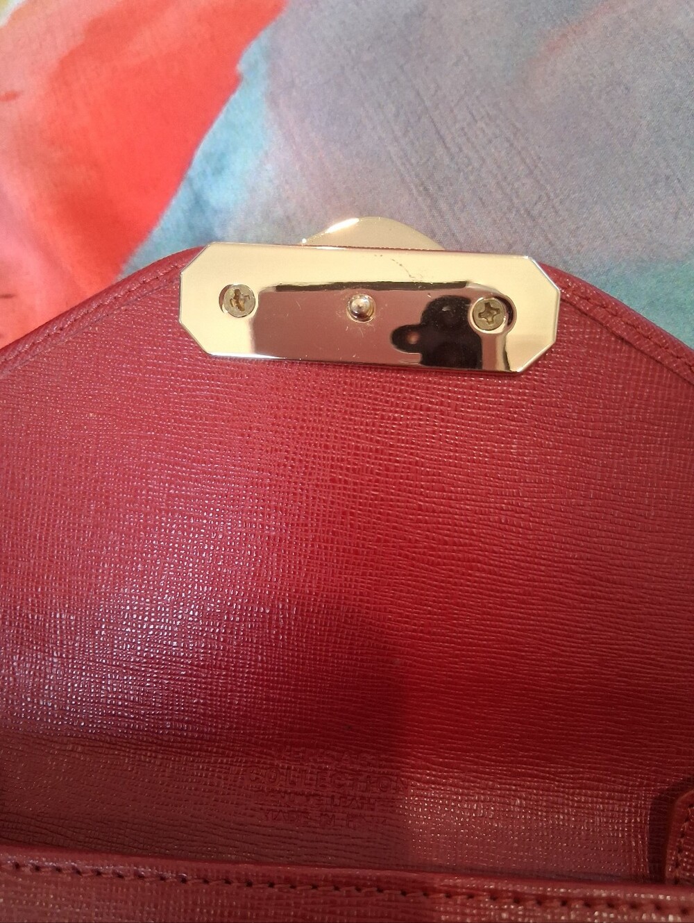 Versace Collection Red Envelope Clutch with Gold Plaque - Picture 4 of 13